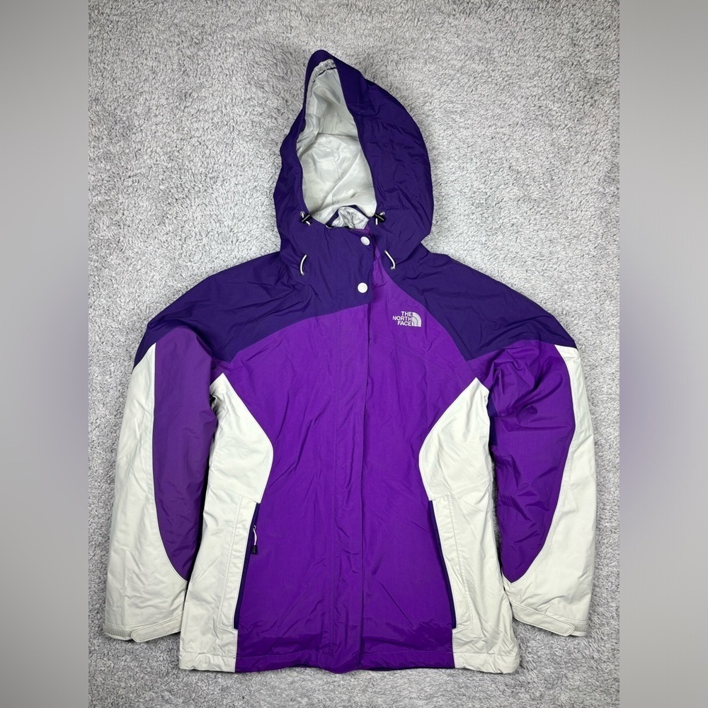 The North Face Purple and White Ski Jacket